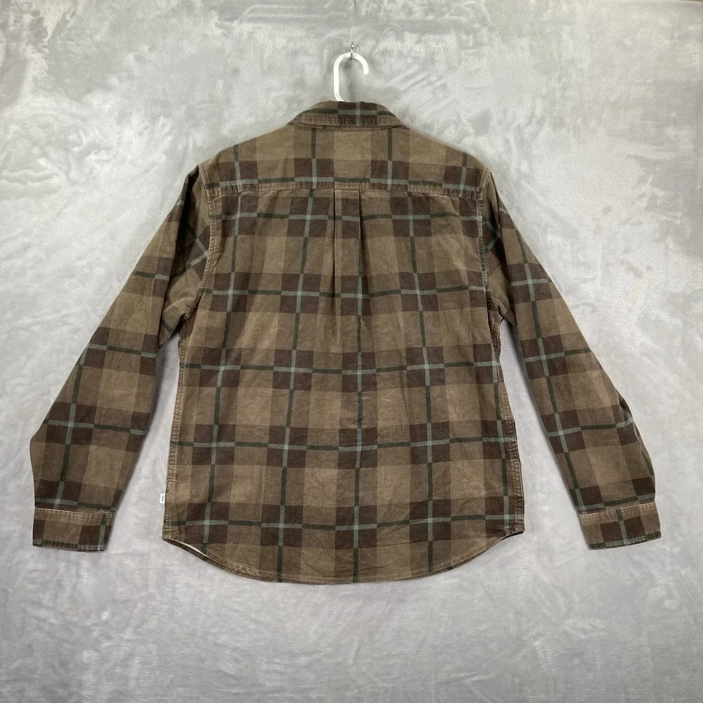 Katin Shirt Mens Medium Button Up Textured Lightweight Plaid Long Sleeve Casual